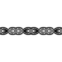 Elegant Floral Border - Black Ornament on White Background vector