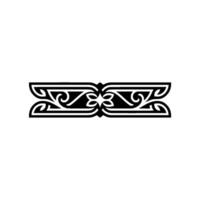 Geometric Ornamental Black and White Border Element vector