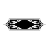 Ornate Black and White Frame with Floral Elements, Modern vector
