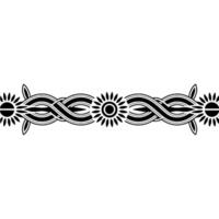 Geometric Floral Border, Art Deco Style, Element vector