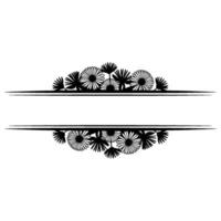 Floral Divider with Text Space Elegant Black White vector