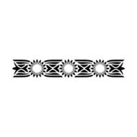 Decorative Geometric Sunflower Border Element, Minimalist vector