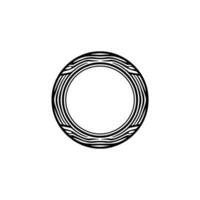Minimalist Black White Decorative Ring Element, Abstract vector