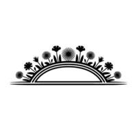 Elegant Black Floral Silhouette Frame vector