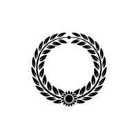 Black Floral Laurel Wreath Elegance, Award, Celebration, Modern vector
