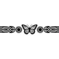 Butterfly, Sunflower, and Decorative Element on White vector