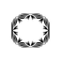 Elegant Black Floral Frame, Minimalist vector