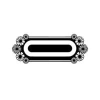 Floral Retro Frame Black White for Branding Decor vector