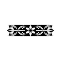 Elegant Floral Border Black and White Element - Ornament - Decoration vector