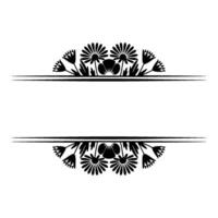 Floral Black White Element for Invitations, Cards vector