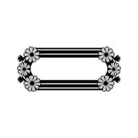 Elegant Daisy Floral Frame in Black White vector
