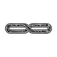 Abstract Infinity Loop Black Woodgrain on White Background vector