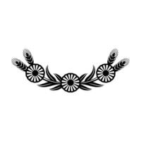 Decorative Black Flourish with Wheat and Wheels - Elegant vector