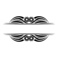 Floral Symmetry Black and White Element for Invitations vector