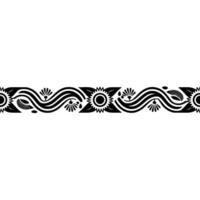 Black White Decorative Floral Border, Elegant Element vector