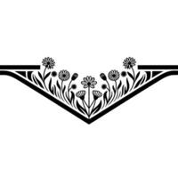 Black and White Floral Border for Invitations and Decor vector