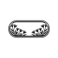 Elegant Minimalist Floral Frame for Text - Black and White vector