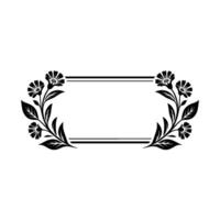 Floral Frame Elegant Black White with Blank Space vector