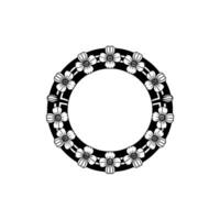 Daisy Floral Frame, Decorative Circle Border on White vector