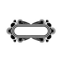 Floral Frame with Space, Monochrome vector