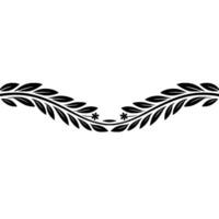 Elegant Black Floral Border with Shadow on White Background vector