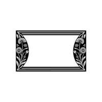 Elegant Floral Frame in Black and White, Art Nouveau Style - Art nouveau vector
