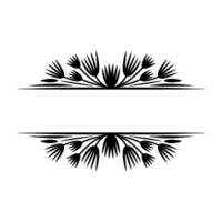 Elegant Floral Frame Silhouette in Black on White - Border vector
