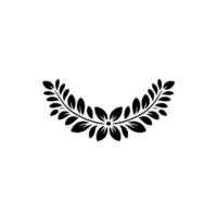 Elegant Black Floral Wreath Element, Minimalist vector