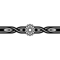 Elegant Daisy Floral Pattern Border Element in Black White vector