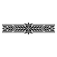 Elegant Floral Border in Black and White, Dots vector