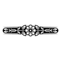 Elegant Black Floral Border Decorative Element - Line art vector