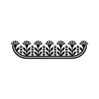 Black White Floral Border Element, Minimalist Decorative vector