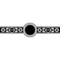 Elegant Floral Border with Circular Center Element vector
