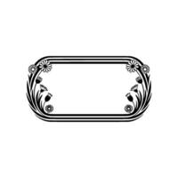 Floral Frame, Black and White, Vintage Style for Elements vector