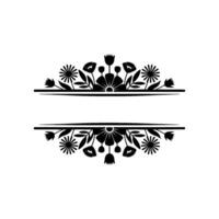 Floral Black Border for Text Box, Ornamental Flourish, Illustration vector