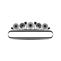 Minimalist Floral Banner, Black and White for Invitations vector