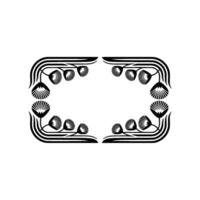 Art Deco Floral Frame, Elegant Black and White - Art deco vector