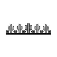 Minimalist Desert Cactus Border - Linear vector