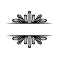 Minimalist Cactus Frame Template - Black White Illustration vector