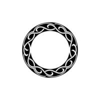 Celtic Knot Circle, Minimalist Black and White Emblem vector