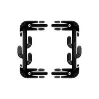Geometric Cactus Frame, Minimalist Southwest vector