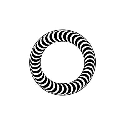Abstract Black and White Concentric Ring Illusion, Op Art