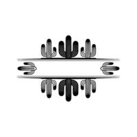 Cactus Frame Illustration - Modern Minimalist Desert Theme vector