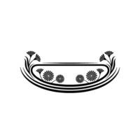 Elegant Floral Frame in Black and White, Minimalist, Art deco vector