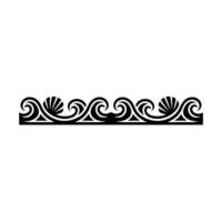 Elegant Wave and Shell Border - Black vector
