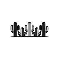 Minimalist Cactus Line Art Silhouette, Desert Illustration vector