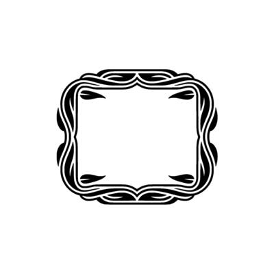Elegant Black and White Floral Frame, Minimalist, Border