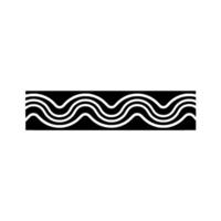 Abstract Wavy Pattern Border in Black and White vector