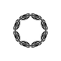 Minimalist Black Leafy Circle on Light Background vector