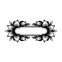 Floral Frame Black and White Ornamental Element vector